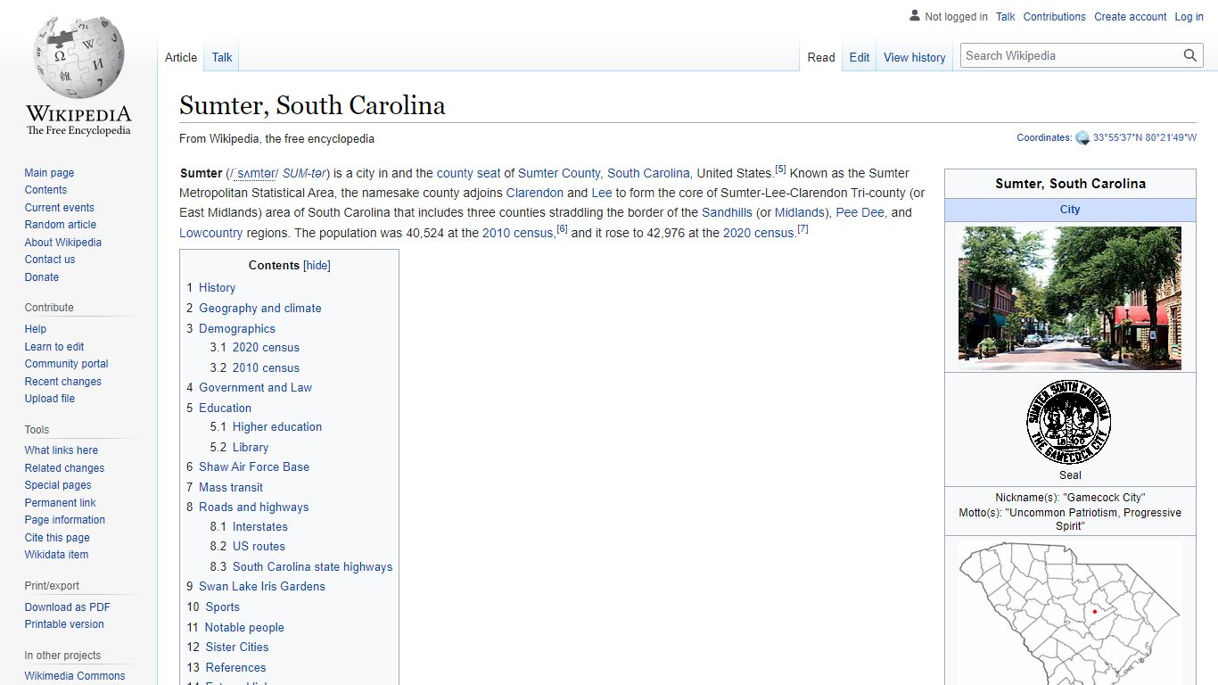 Sumter, South Carolina - Wikipedia